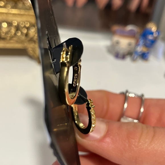 Coach Pave Signature Huggie Earrings - Picture 3 of 4